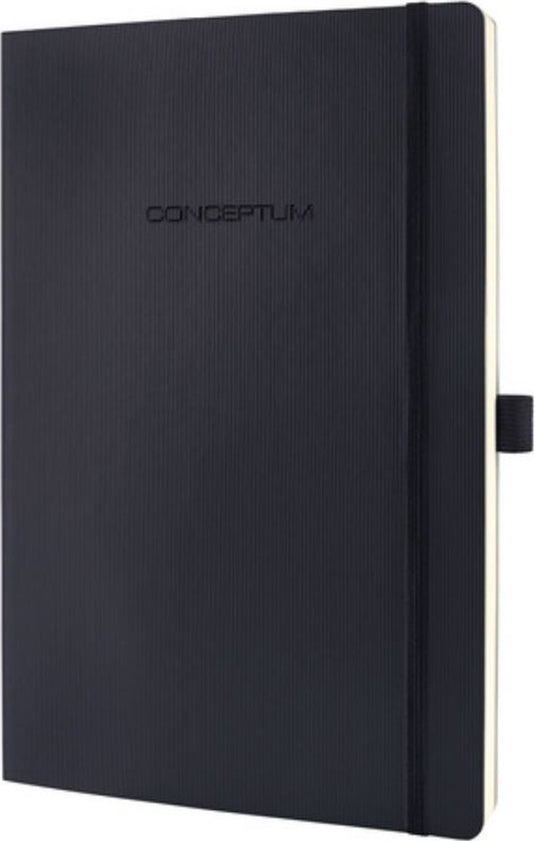 Sigel notitieboek conceptum pure a5 softcover zwart 194 pagina's 80 grams ruit
