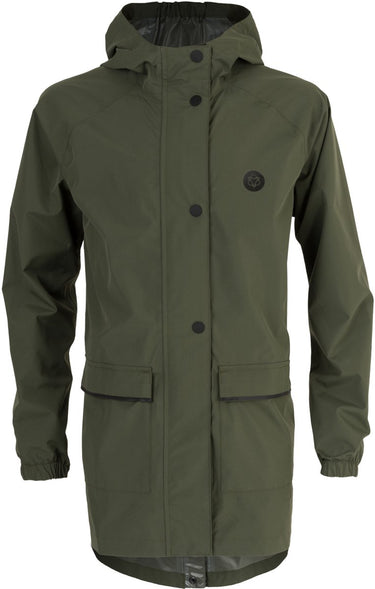 Agu go parka kids regenjas essential - groen - 152 - meisjes jongens - waterdicht ademend