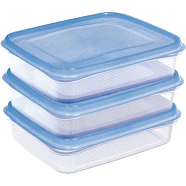 Sunware club cuisine diepvriesdozenset 0,7 liter transparant blauw set a 3 stuks 17,5x14x4,4cm