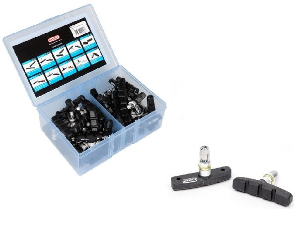Load image into Gallery viewer, remblokken V-brake 60 mm zwart 25 stuks
