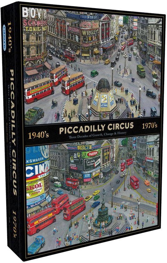 Gibsons - piccadilly circus through the decades (door bryan evans) - 1000 stukjes 49×68cm (b×h) - legpuzzel voor volwassenen