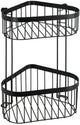 Wenko doucherek hoek 2-laags classic plus black mat zwart 24x33cm - douchemand