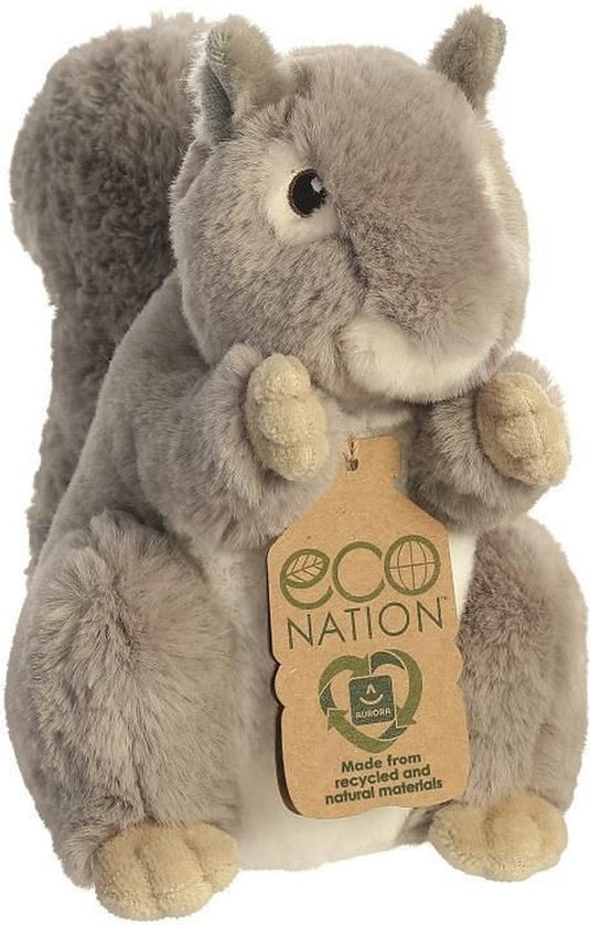 Aurora pluche knuffel dier - eekhoorn - lichtbruin - 20 cm - bosdieren knuffel thema