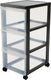 Iris design chest ladekast - 3 diepe lades - kunststof - zwart transparant
