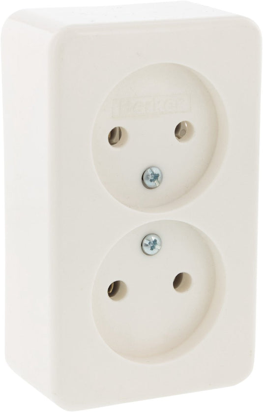 Berker opbouw wandcontactdoos (wcd) 2-voudig polarwit