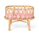 Rotan poppenwiegje met roze matrasje