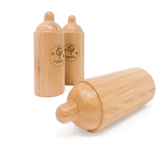 Poppie bamboo babyflesje voor poppen. 1+