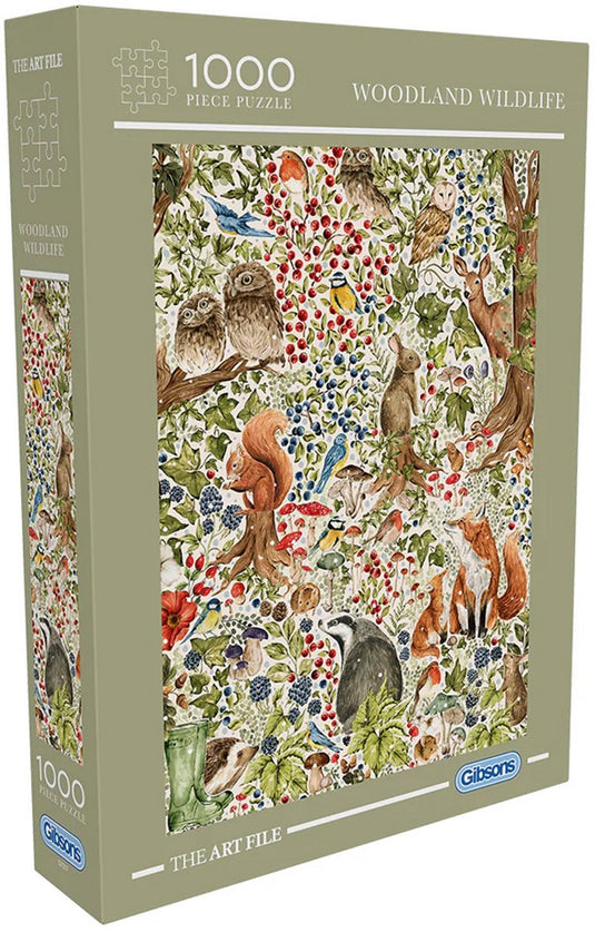 Gibsons - woodland wildlife (door the art file) - 1000 stukjes 48×69cm (b×h) - legpuzzel voor volwassenen