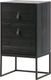 Woood zola nachtkastje incl. lade en deur - grenen - zwart - 74x40x35