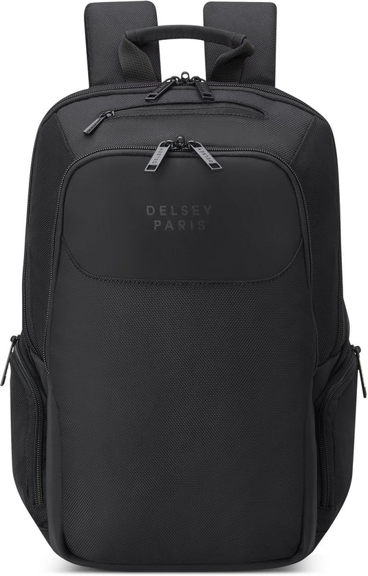 Delsey parvis plus laptoprugzak 13.3 inch – 15l – trolleyband – gerecycled polyester – black