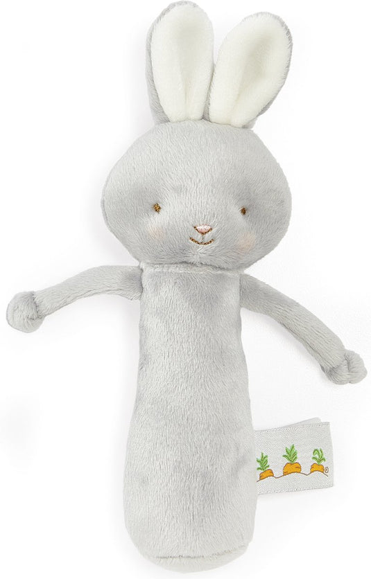 Bunnies by the bay rammelaar konijn - knuffel - geborduurde details - 15 cm - grijs