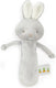 Bunnies by the bay rammelaar konijn - knuffel - geborduurde details - 15 cm - grijs