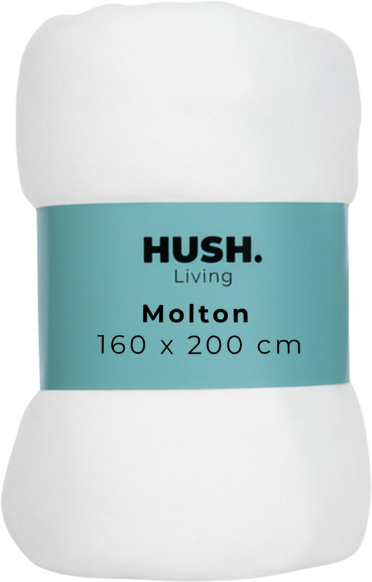 Hush. living hush living molton matrasbeschermer - 80%katoen 20%polyester - uitstekende vochtopname - vormvast - comfort en duurzame bescherming - 160x200+30cm