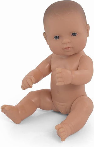 Miniland babypop - europees meisje 32cm - met vanillegeur - waterdicht - 10 maanden