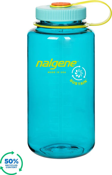 Nalgene - wide mouth bottle - drinkfles - waterfles - lekvrij - 1000ml - bpa free - sustain - cerulean