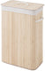 Sealskin bamboo – bamboe wasmand met deksel - wasbare katoenen waszak - handvatten - 56 liter – afmetingen 60 x 40 x 23,5 cm - natuurlijk bruin