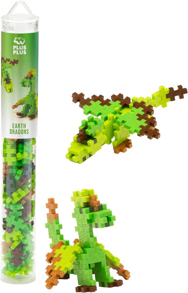 Plus-plus earth dragons draken – 100 delige bouwset – 4376 – bouwspeelgoed – constructiespeelgoed – set met bouwstenen – vanaf 5 jaar