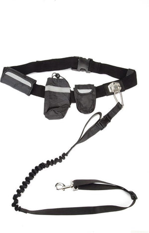Beeztees handsfree joggingset - hondensport - nylon - zwart
