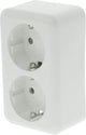 Q-link - wandcontactdoos - opbouw - dubbel stopcontact - randaarde - kinderbeveiliging - polarwit