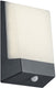 Trio kasai - wandlamp - antraciet - incl. 1x smd 9w - buitenverlichting - ip65 - bewegingssensor - schemerschakelaar