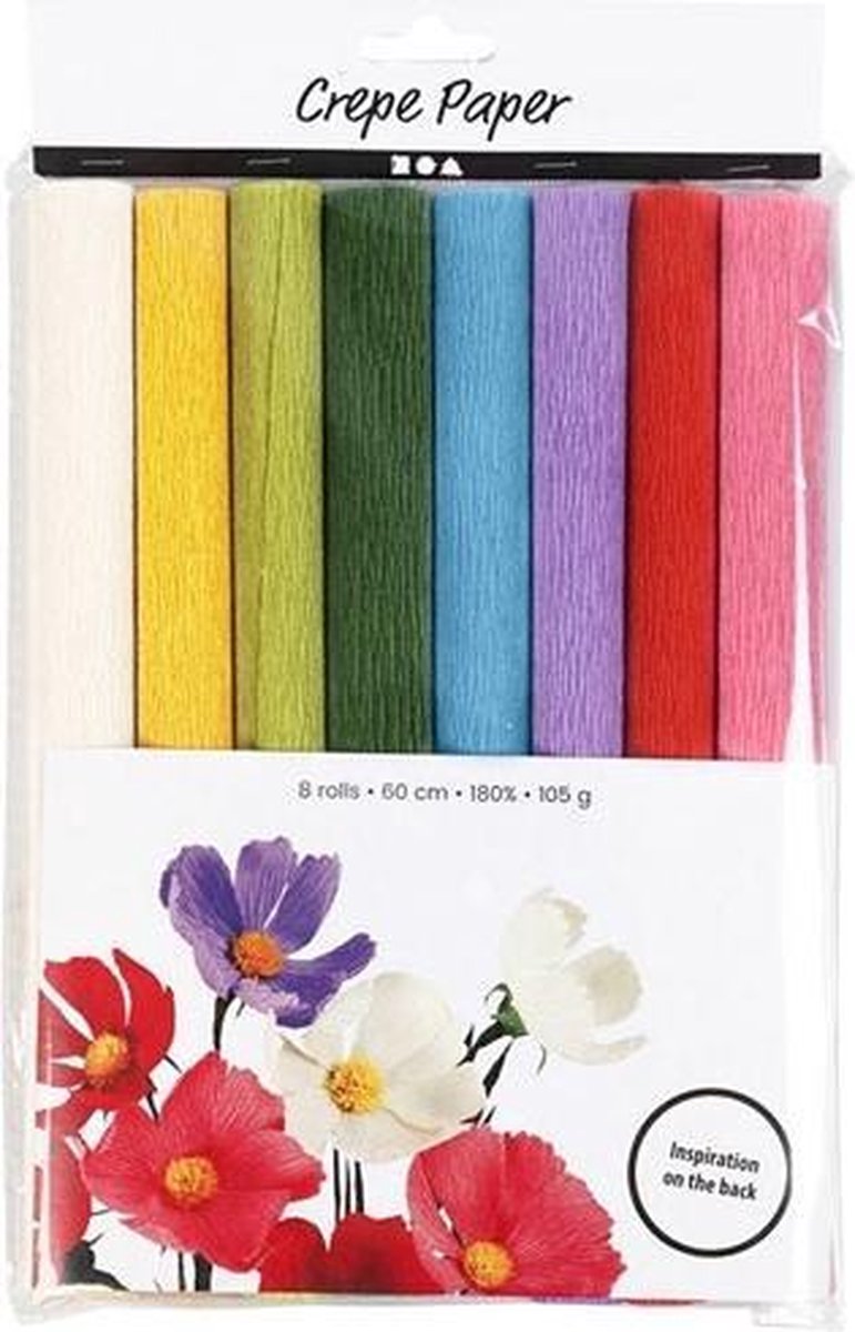 Load image into Gallery viewer, Creativ company crêpepapier standaard kleuren, 8 vellen
