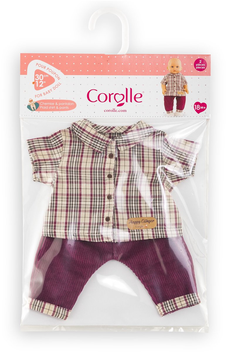 Load image into Gallery viewer, Corolle geruit shirt met broek kleine ontdekker - 30cm
