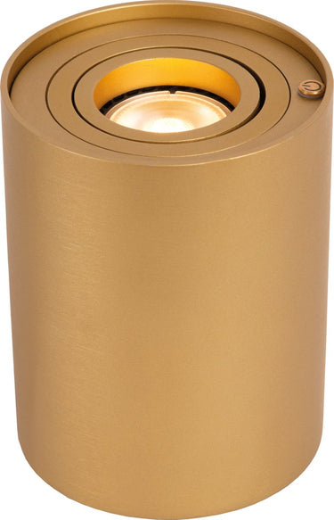 Lucide tube - tafellamp - ø 9,6 cm - led 3 stepdim - gu10 - 1x5w 2700k - mat goud messing