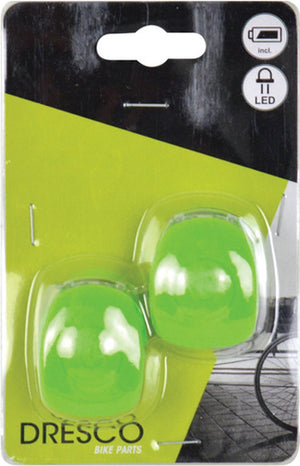 Dresco siliconen fietsverlichtingset - lime