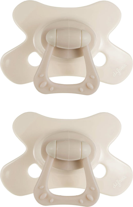 Difrax fopspeen natural - 12 tot 18 maanden - beige - 2 stuks