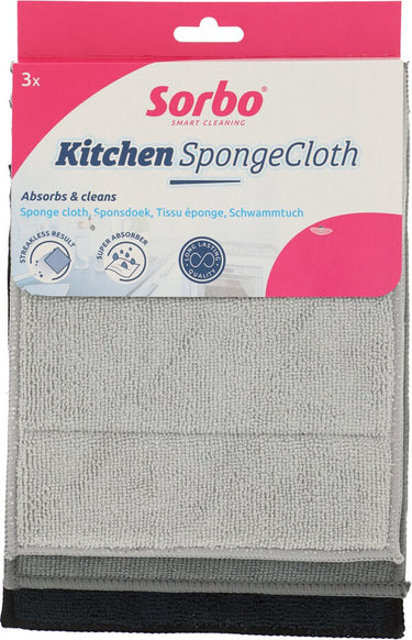 Sorbo microvezel sponsdoek - home decor - 2 stuks - absorberende schoonmaakdoek - keuken en badkamer
