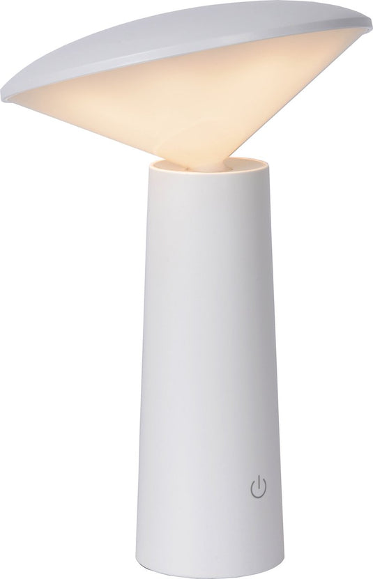 Lucide jive - oplaadbare tafellamp binnen buiten - accu batterij - ø 13,7 cm - led dimbaar - cct - 1x3w 2800k 6500k - ip44 - wit