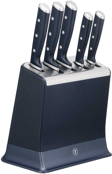 Tefal eversharp k297s644 - messenset - 5-delig - messenblok met geïntegreerde slijper - zelfslijpend - rvs