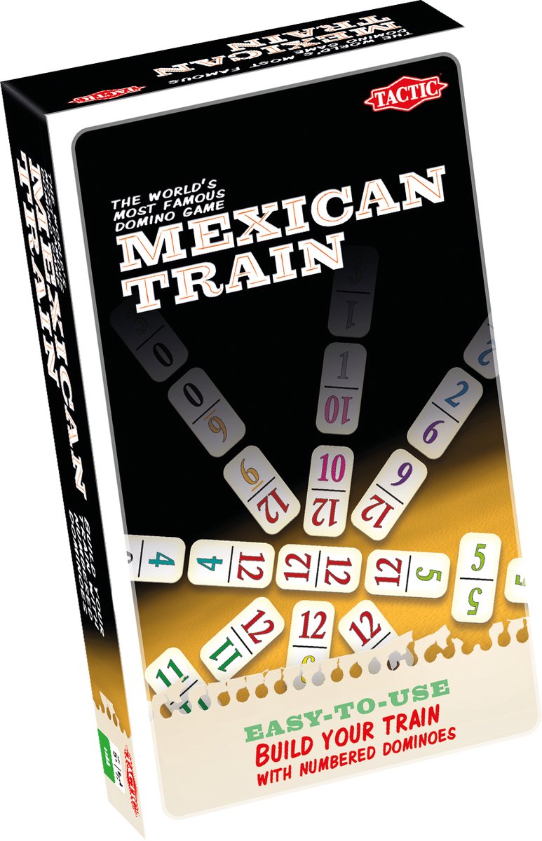 Load image into Gallery viewer, Tactic mexican train – bordspel – compacte editie – klassiek dominospel – vanaf 7 jaar – 2 of meer spelers
