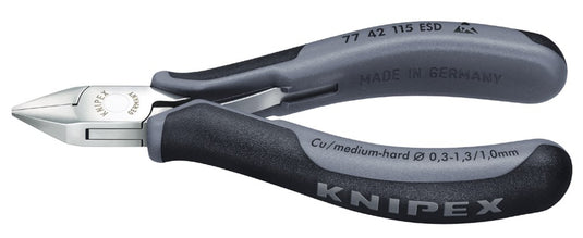 Knipex elektronica-zijsnijtang esd met meer-componentengrepen 115 mm - 7742115esd