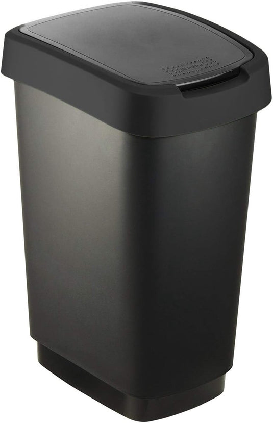 Rotho salsa - prullenbak - swingdeksel - 25l - bpa vrij - zwart