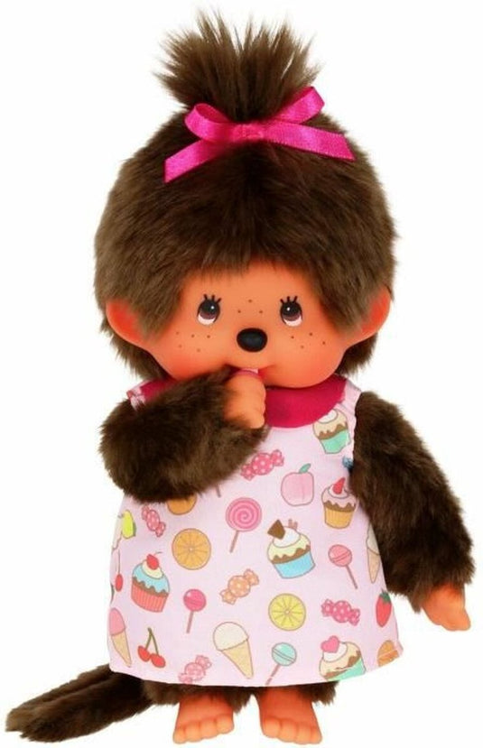 Bandai - monchhichi - monchhichi pop candy pluche - iconische 80s aap pluche - 20 cm zachte pluche voor kinderen en volwassenen - speelgoed kinderen 2+ - se233861