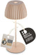 B.k.licht briloner champ mini - oplaadbare mini tafellamp - snoerloze lamp - met touch dimbaar - voor binnen en buiten - german design award winner 2025 - beige - ø8,5 x 20cm