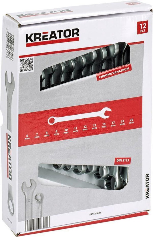 Kreator - hand tools - krt500009 - sleutelset - 6-22mm combinatie - 12 st.