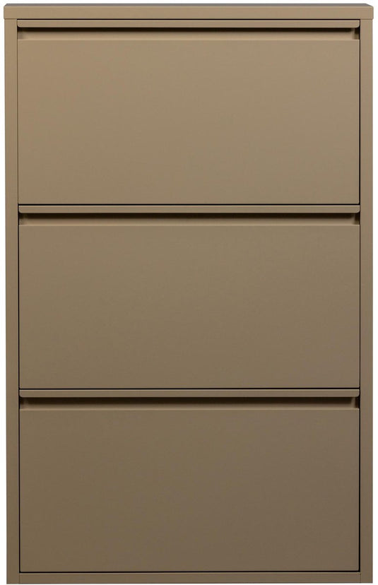 Woood sabine 3-vaks schoenenkast - metaal - zand - 103x66x16