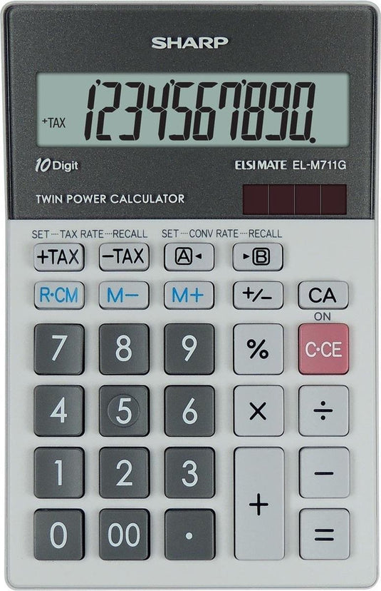 Sharp rekenmachine - grijs - 10 digit - 1x lr44 batterij