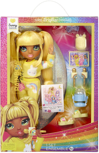 Rainbow high junior high pyjamaparty - 23 cm - sunny (geel) - modepop