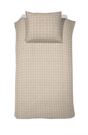 Cinderella dekbedovertrek carre flanel - naturel - 140x220