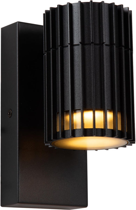 Lucide timbala - wandspot wandlamp binnen buiten - 1xgu10 - ip44 - zwart | essential