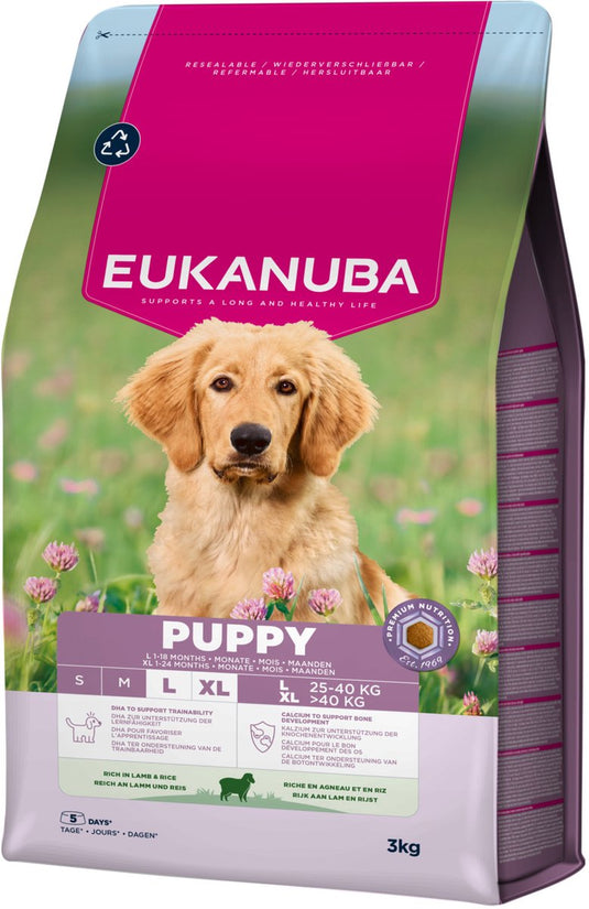 Eukanuba puppy large breed lam rijst - hondenbrokken - 3 kg