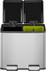 Eko - essential splitted recycler pedaalemmer 10+10 liter - stainless steel - mat rvs - prullenbak