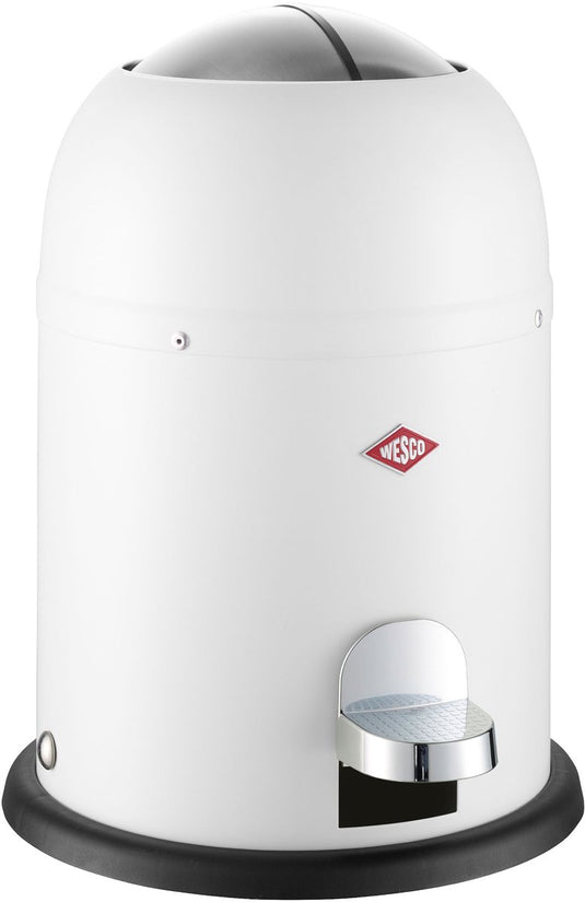 Wesco mini master cosmetica-emmer in de kleur matwit, gepoedercoat staalplaat, inhoud 6 liter, kunststof binnenemmer, voetpedaal