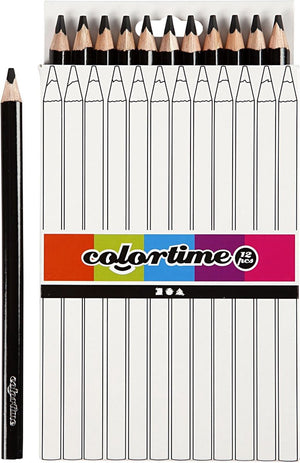 Colortime kleurpotloden, vulling: 5 mm, zwart, jumbo, 12 stuks