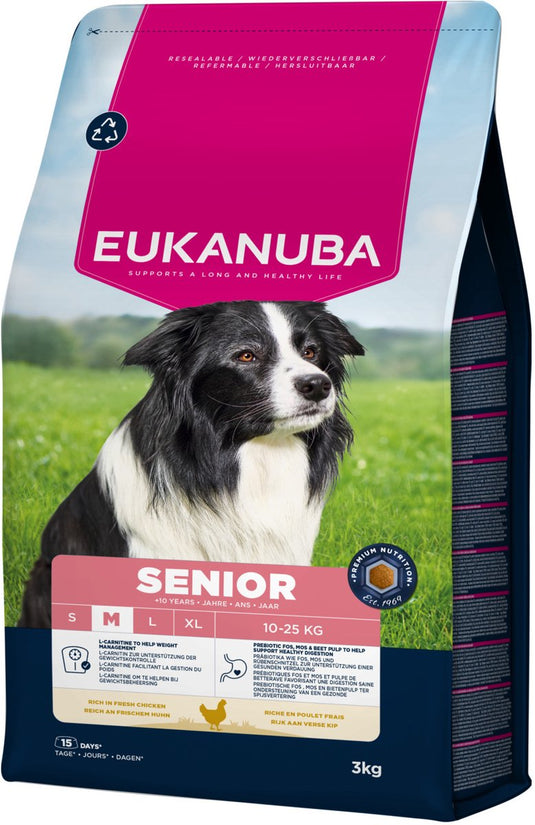 Eukanuba senior medium breed kip - hondenbrokken - 3 kg