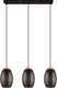 Rl live your light reality bidar - hanglamp - zwart-goud - excl. 3x e27 4 w - voetschakelaar - zwenkbaar