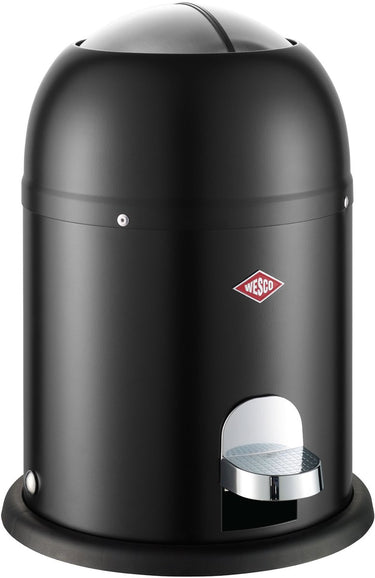 Wesco mini master cosmetica-emmer in de kleur matzwart, gepoedercoat staalplaat, inhoud 6 liter, kunststof binnenemmer, voetpedaal